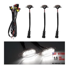 Dickno 3PCS Car Grille Lights, Bright Amber LED Grill Lights 3 PCS Black White