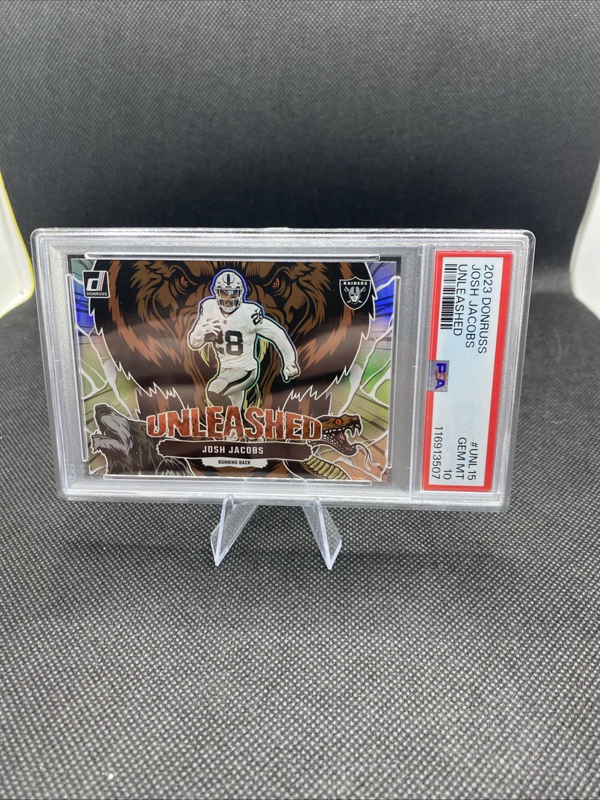2023 Donruss Josh Jacobs Unleashed Case Hit Pop 2! SSP #UNL-15 Raiders