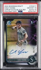 2022 BOWMAN DRAFT CHROME DP AUTOS #CDACY COLE YOUNG 64/75 PSA 10 AUTO 10