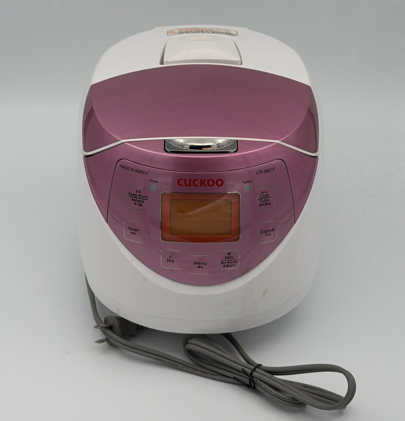 Cuckoo CR-0631F Rice Cooker 6 Cups Uncooked 3 Liters 3.2 Quarts Pink Rose WORKS