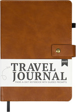 Travel Journal with Prompts - Vegan Leather Adventure Essential - Page-A-Day Tra