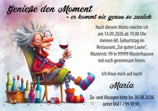 Lustige Einladungskarte Geburtstag 50,60,70 M...