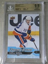 Mathew Barzal RARE Rookie '16 UD YOUNG GUNS ⚡JUMBO⚡ Islanders GEM MINT BGS 9.5  