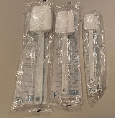 New Pampered Chef Classic White Mix n Scraper Spatula Lot of 3 Set 1657 1656 165