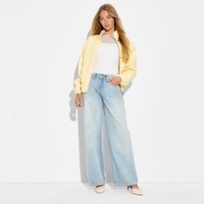 Women Low-Rise Baggy Jeans - Wild Fable Light Wash 4