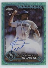 2024 Topps Chrome Rookie Aqua Wave Refractor 2/199 Prelander Berroa Auto 10no