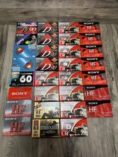 New Assorted Blank Cassette Tapes Lot Of 30 Maxell TDK Sony Scotch