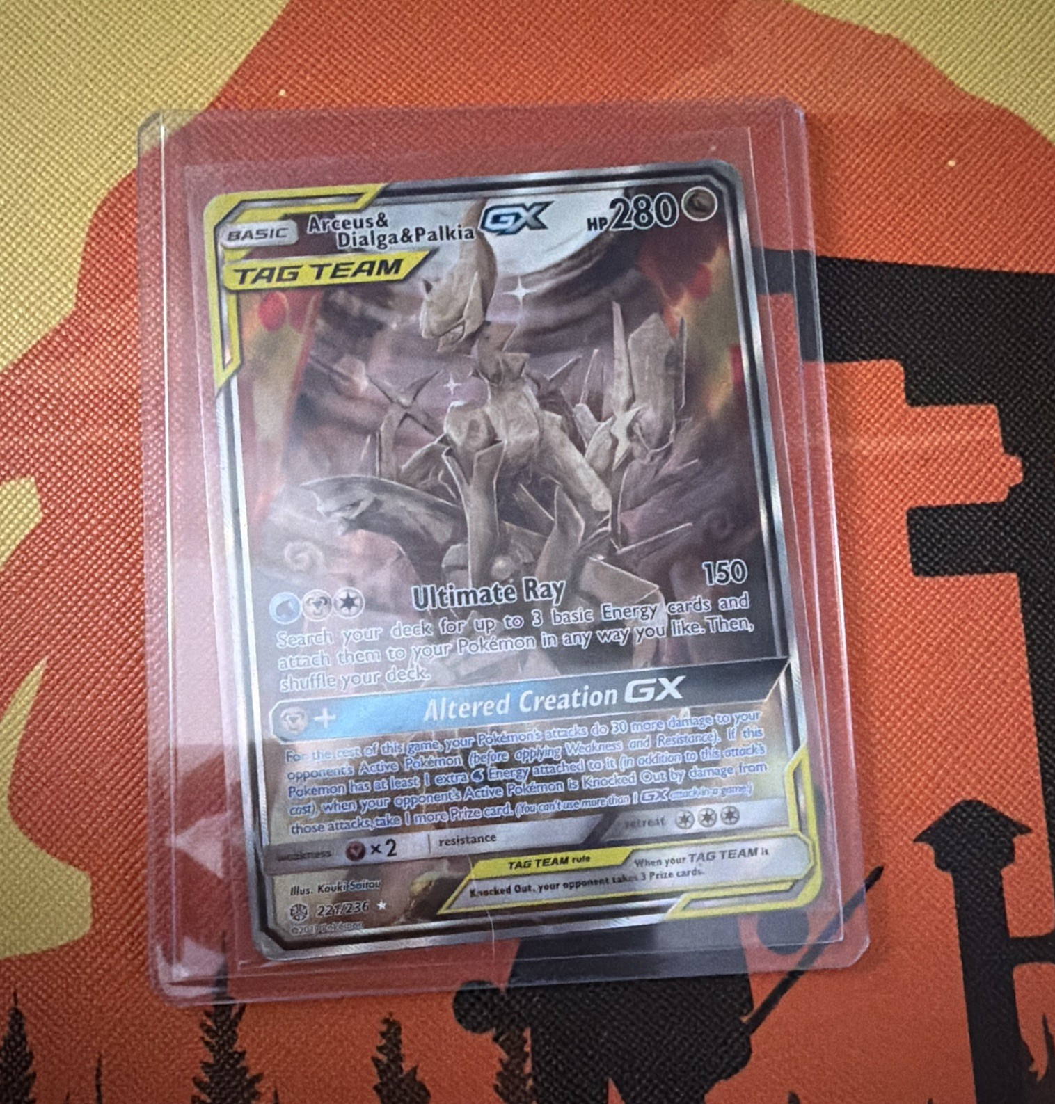 Pokemon Arceus & Dialga & Palkia GX TAG TEAM Alt Full Art 221/236 Holo