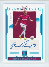 2021-22 Grady Diangana Panini Impeccable Platinum West Ham Autographed Card 1/1