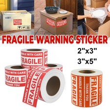 2"x3" 3"x5" Fragile Stickers Handle With Care 500/Roll Packaging Mailing Labels