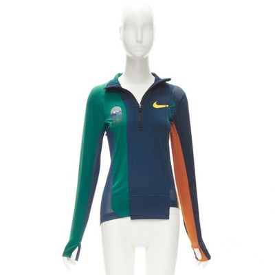 SACAI NIKE Athletics West patchwork football perforated half zip