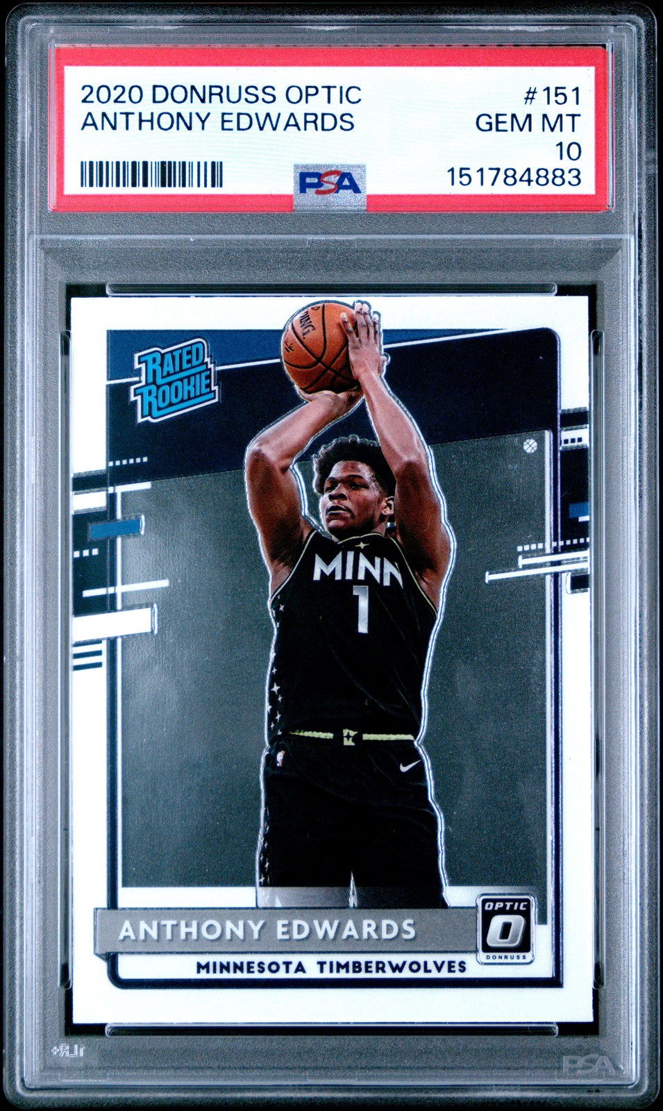 2020 Panini Donruss Optic #151 Anthony Edwards PSA 10