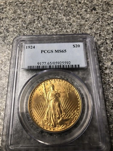 Pcgs 1924 $20 Gold Saint Gaudens MS65
