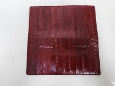 Eel Skin Long Bifold Wallet Burgundy