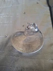 Steuben Sleeping Cat Crystal Hand Cooler / Paperweight Figurine 2.5”
