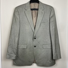 Lauren Ralph Lauren Blazer Men 42L Grey Silk Wool Herringbone Sport Coat