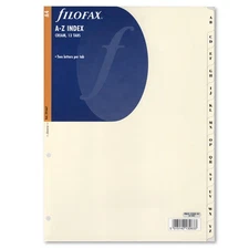 NEW Filofax A4 Cream A-Z Two Letter Index Tabs Refill