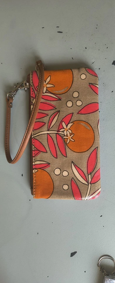 Cartera Muñequera Fossil Key-Per Lona Recubierta con Rosa y Naranja Floral y Fruta Foto 2 de 3