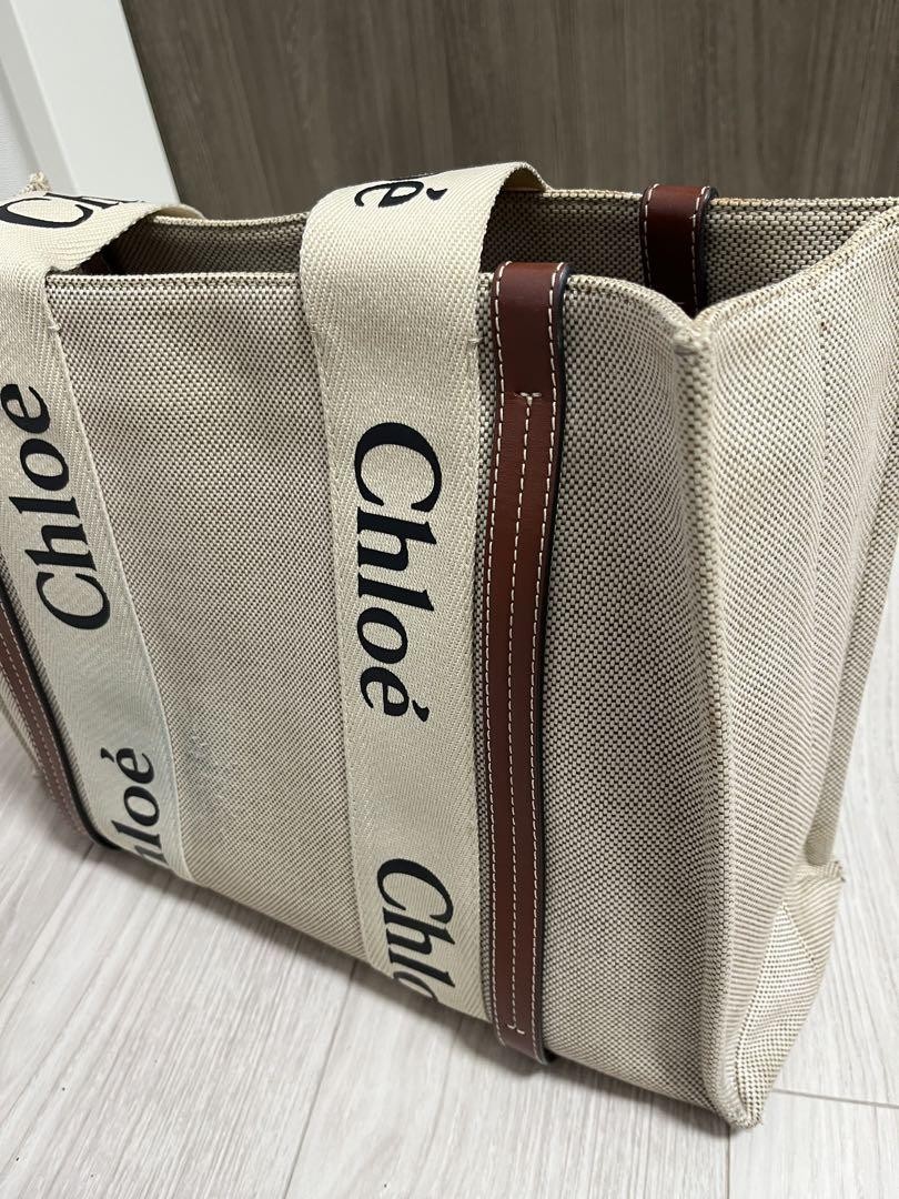 Chloe Beige Linen Tote Bag with Tag and Certificate Pre-Owned