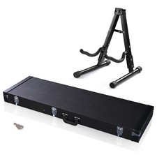 Yescom Electric Bass Guitar Hard Case Wooden Hard Shell  Folding Guitar Stand