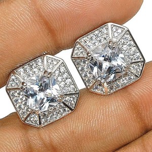 Heat Treated Moissanite 925 Solid Sterling Silver Earrings Jewelry