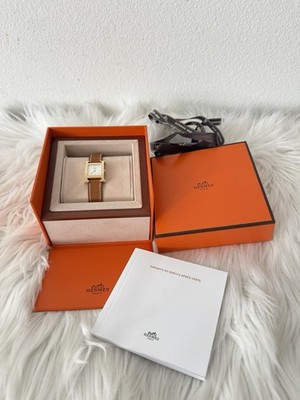 NIB Hermes Heure H Watch 25mm Small Model Gold Epsom Hour Cape Cod Nantucket Cut