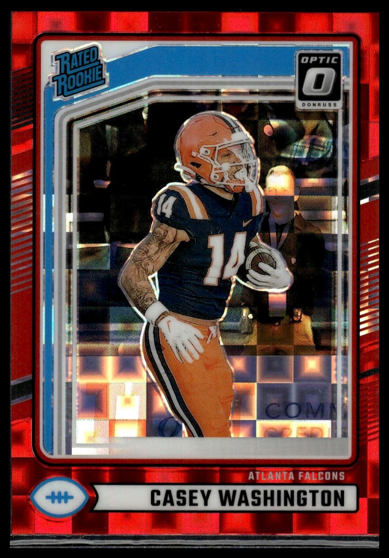2024 Donruss #392 Casey Washington Optic Rated Rookies Preview Red Pandora RC