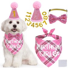 Dog Birthday Party Set Happy Birthday Bandana Hat for Small Medium Large Dogs