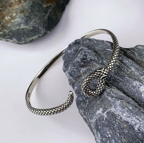 EDLES Armband 925 SILBER massiv Armkette Ring SCHLANGE ARMREIF Armzange Zirkonia - Bild 4 von 5