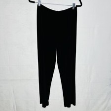 Chicos Travelers Classic Size 1 M Black Knit Pants Pull-On Pants 27x30