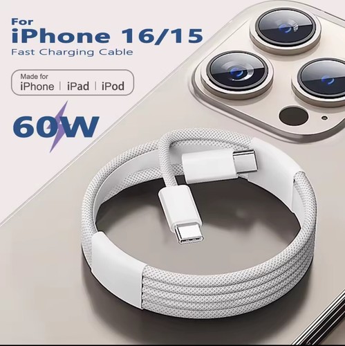 USB C To USB C Charger Cable Super Fast Charging Lead Braided Type C Data Wire - Picture 10 of 23