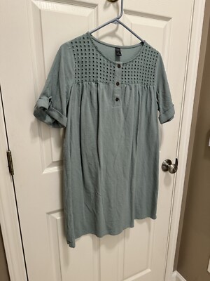 Emery Rose Lightweight Summer 100% Cotton Dress Sage Green size Medium |  eBay
