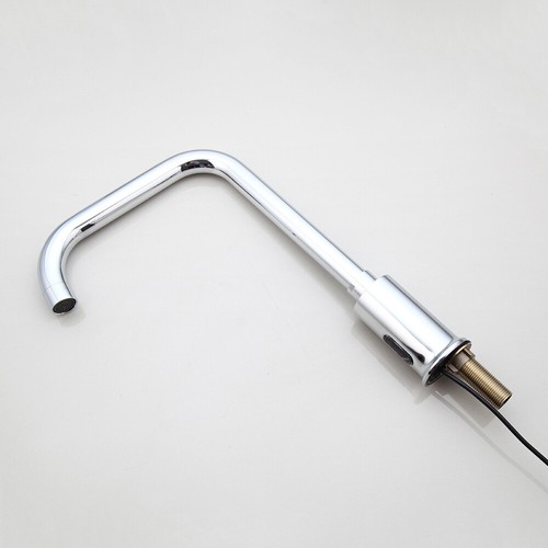 Automatic Chrome Bathroom Faucet Free Sensor Single Hole Brass Mixer Vanity Tap - Picture 10 of 12