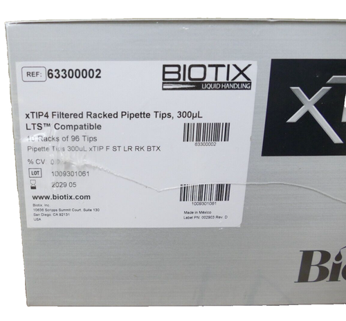 (960) Biotix xTIP4 Pipette Tips 300uL 63300002 Fluid Innovation (FACTORY SEALED) - Picture 3 of 3