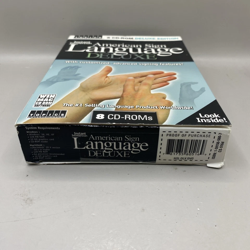 Lenguaje de Señas Americano • Edición Deluxe • Inmersión Instantánea • GANAR/MAC • ROM de 8 CD Foto 4 de 4