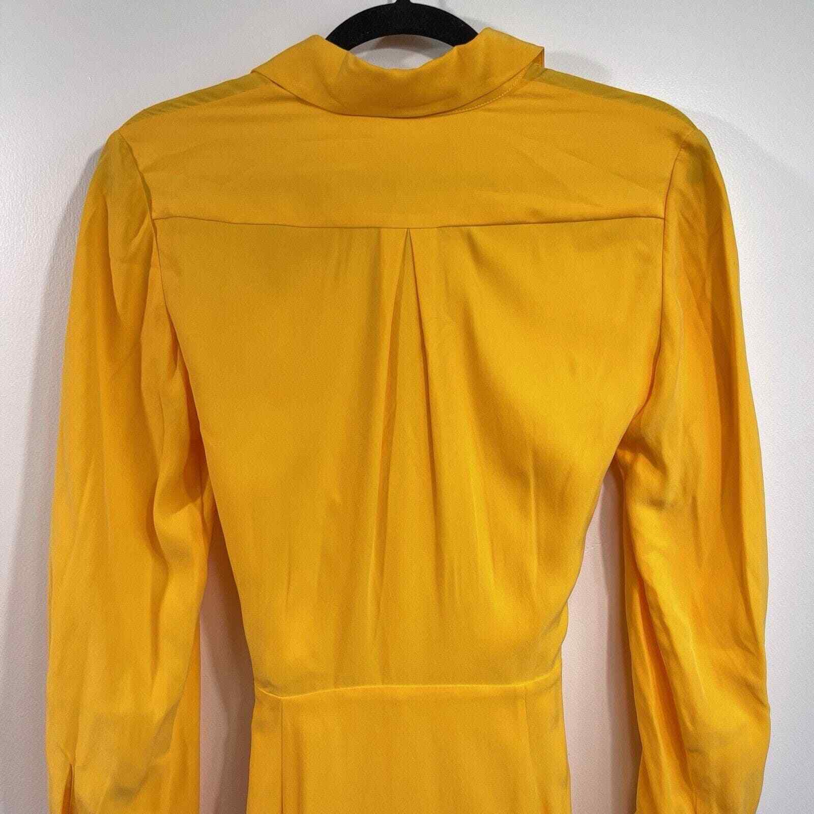 Acler | Bollard Yellow Tie-Front Silk-Blend Mini … - image 11