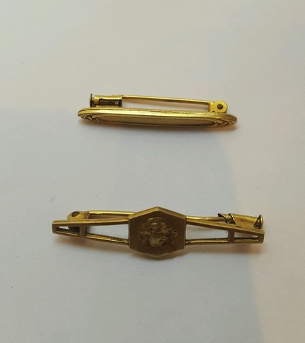 Lot De 3 Broches Vintage - Style Plaqué Or, Occasion En Bon état