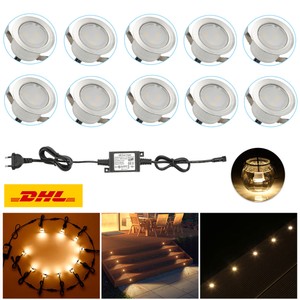 6 20x Led Boden Einbaustrahler Einbauleuchte Terrasse Garten Beleuchtung Aussen Ebay