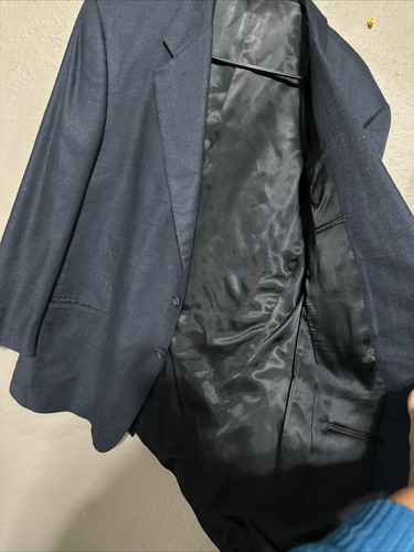 Vintage Bobby Jones Navy Blue Sport Coat Button Suit Jacket Mens Size 43R - Picture 4 of 13