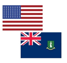 3'x5' Polyester USA & British Islands Flag Set; One Flag for Each Country