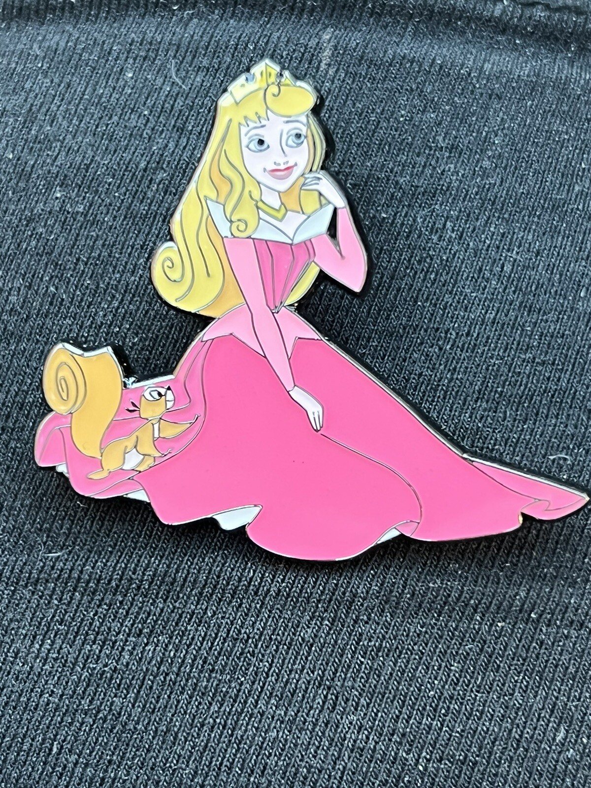 Disney Loungefly Princess Sitting Mystery  Enamel Pin Pink Aurora and squirrel