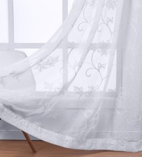 Andora Embroidered Grommet Top Sheer Panel Curtain Sets Pair Set of 2 