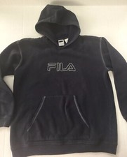 Vintage FILA Hoodie Boy's L 14y Navy Long Sleeve Pull Over Sweatshirt