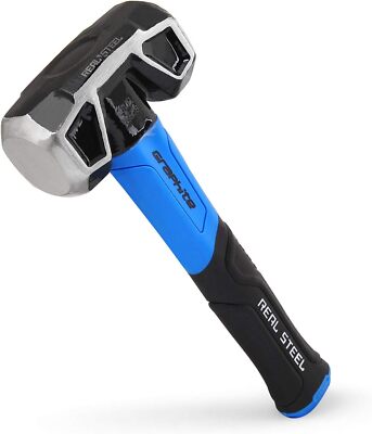  Sledge Hammer, 3Lb Drilling Club Hammer For Striking Rubber Grip Forg