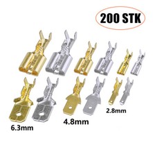 200tlg Flachstecker Flachsteckhülsen Kabelsc...