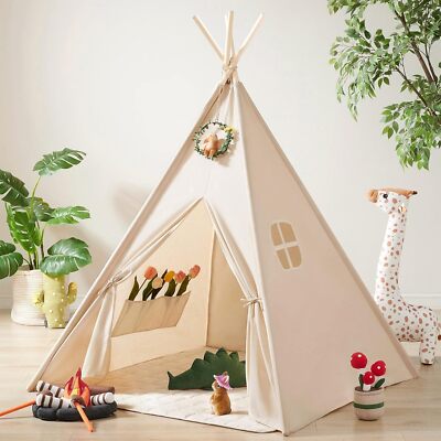 Tiny Land Tipi-Zelt fr Kinder, Lichtern & Lagerfeuer fr Kinderzimmer  120x150cm | eBay.de