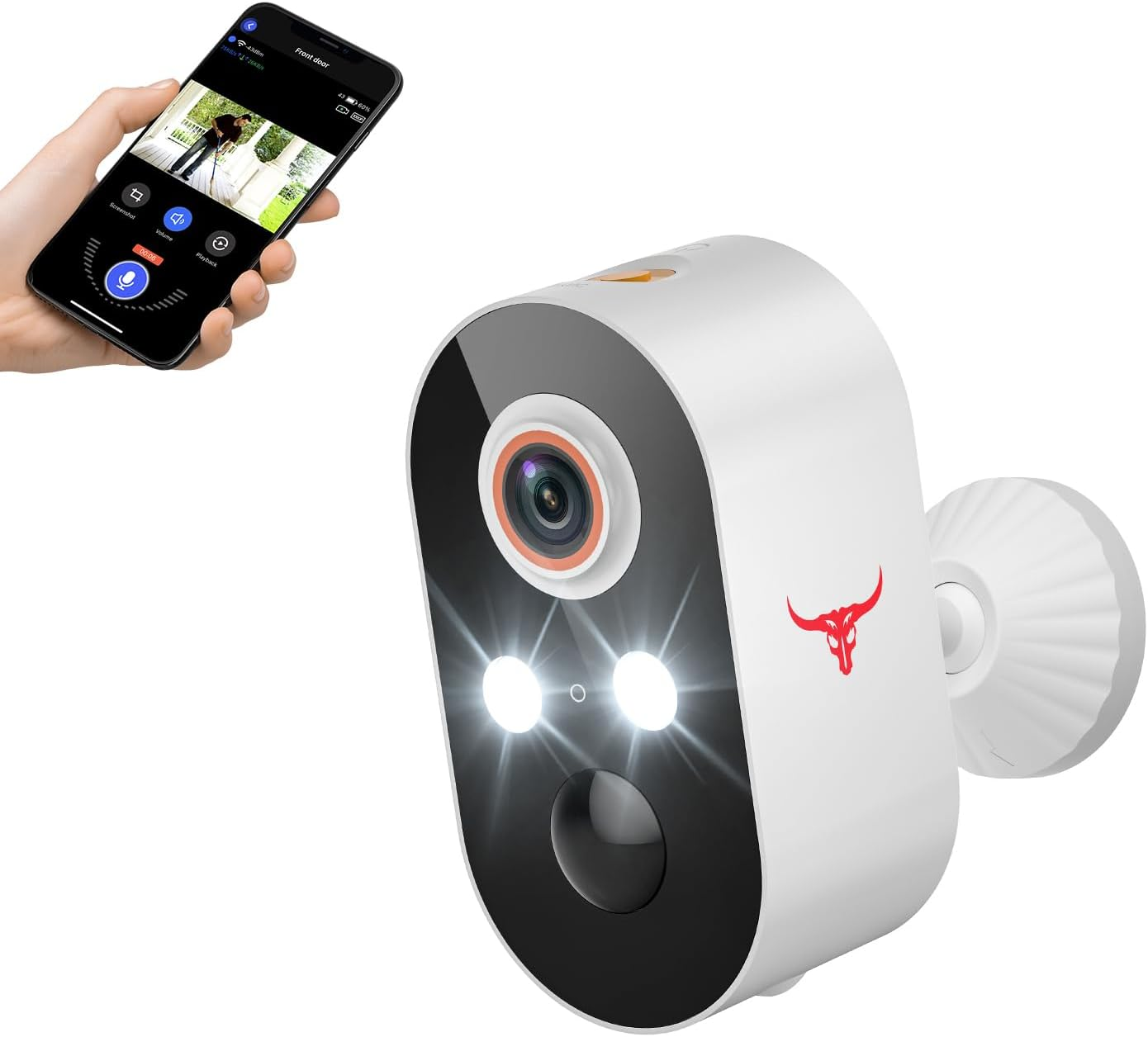 1080P Outdoor Security Camera Wireless with 2-Way Talk, Battery Powered, Color