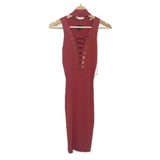 NWT Windsor Sleeveless Lace Up Knit Ribbed Bodycon Dress Sz S