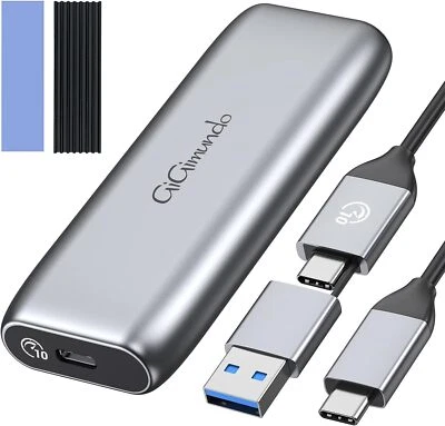 GIGIMUNDO M.2 NVME SSD Enclosure USB C Adapter 10Gbps SSD Case 4TB for 2280/2260/2242 SSD
