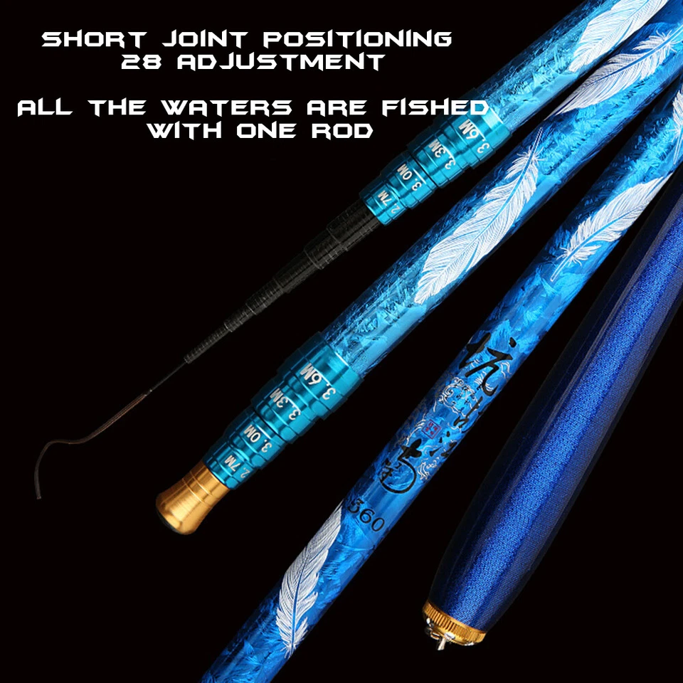 Señuelo de caña de pescar ultraligero caña de pescar fibra de carbono dura corriente telescópica carpa S Foto 3 de 4